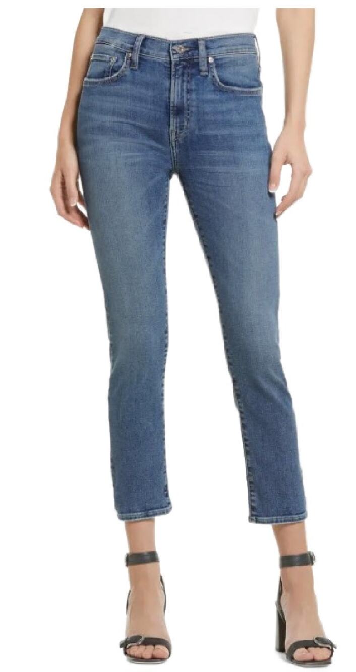 EDWIN Elin High Waist Straight Crop Jeans Size 28 in Vibe Medium Wash